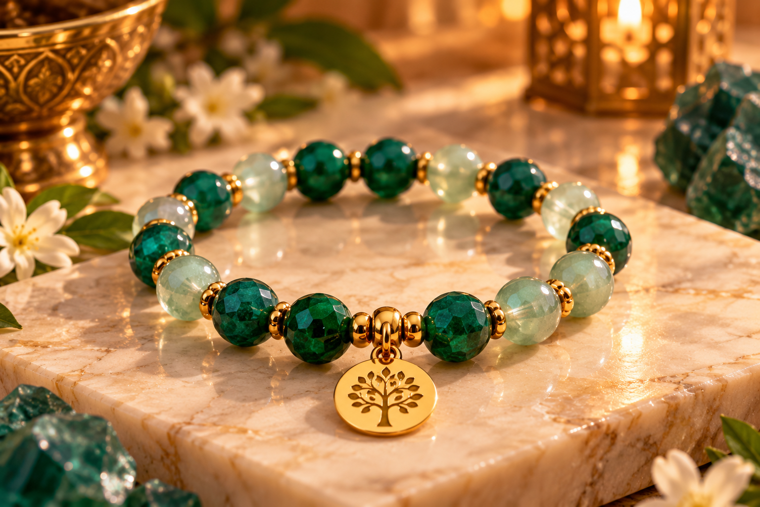 Emerald Frequency Bracelet - Wealth, Money & Abundance by NuRyrah