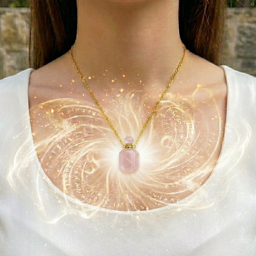 Rose Amora™ - Love That Stays Edition | 528hz Love Frequency Pendant | Rose Quartz Crystal